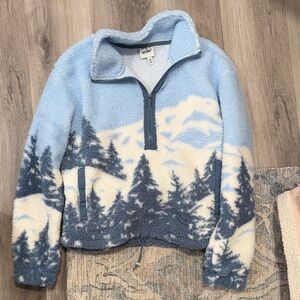 Planet heart sherpa mountain print